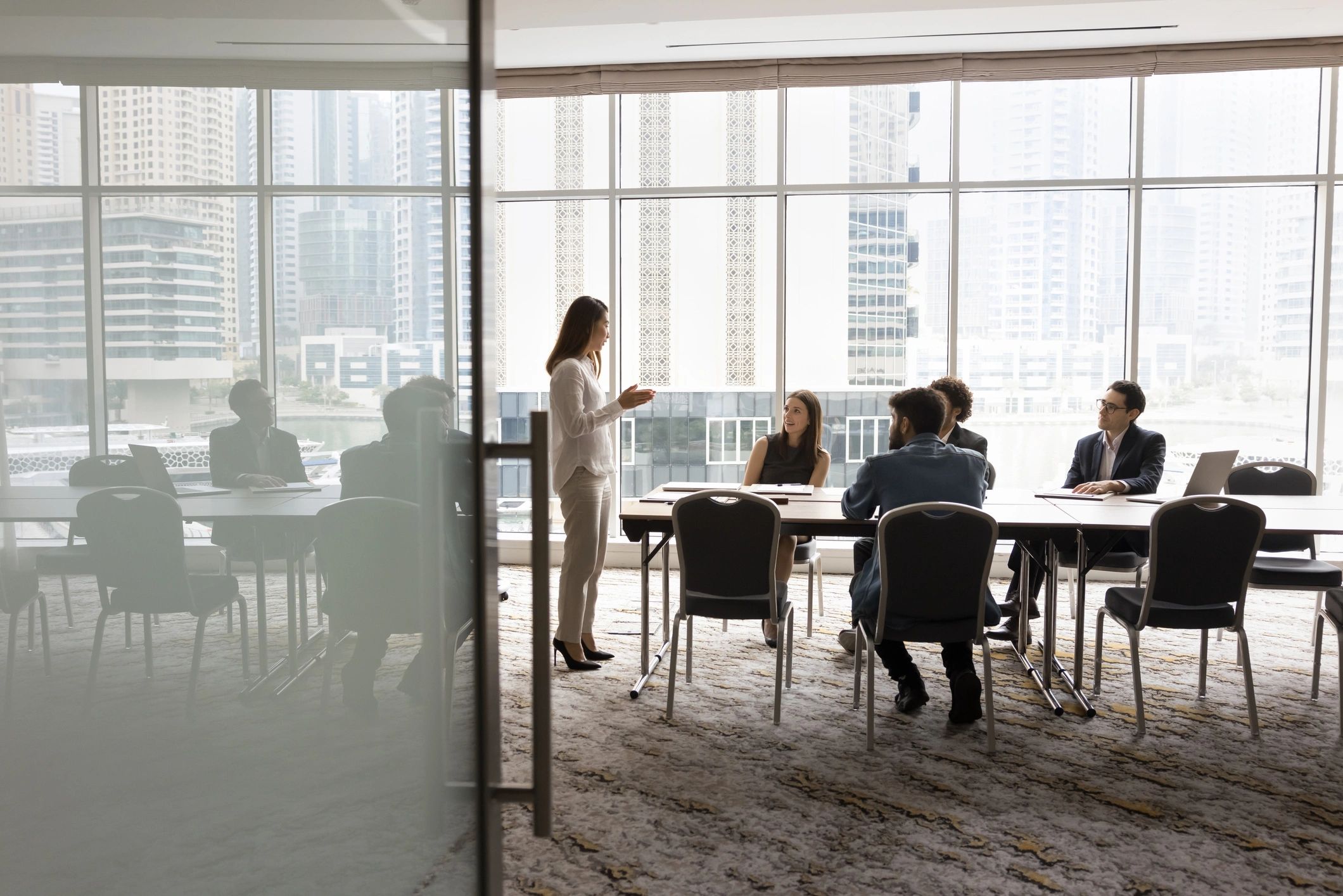 Multiethnic professional team in a modern meeting room